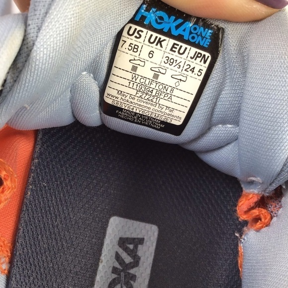 HOKA Clifton 8 Sneaker in Blue Fog Size 7.5 - Picture 7 of 16